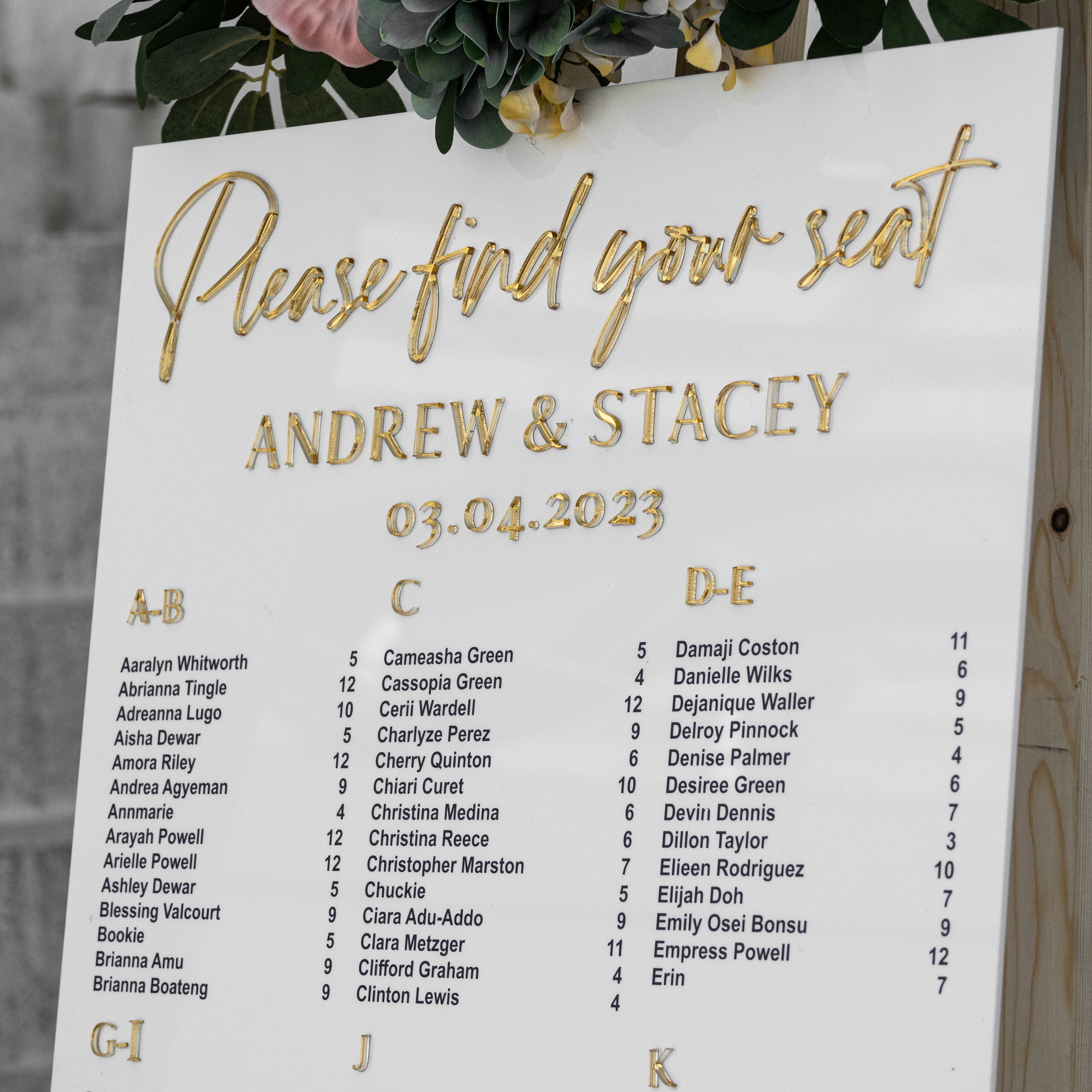 White Acrylic Seating Chart, Wedding seating chart, wedding seating sign, Please Be Seated Wedding Sign, Wedding Guests Plan