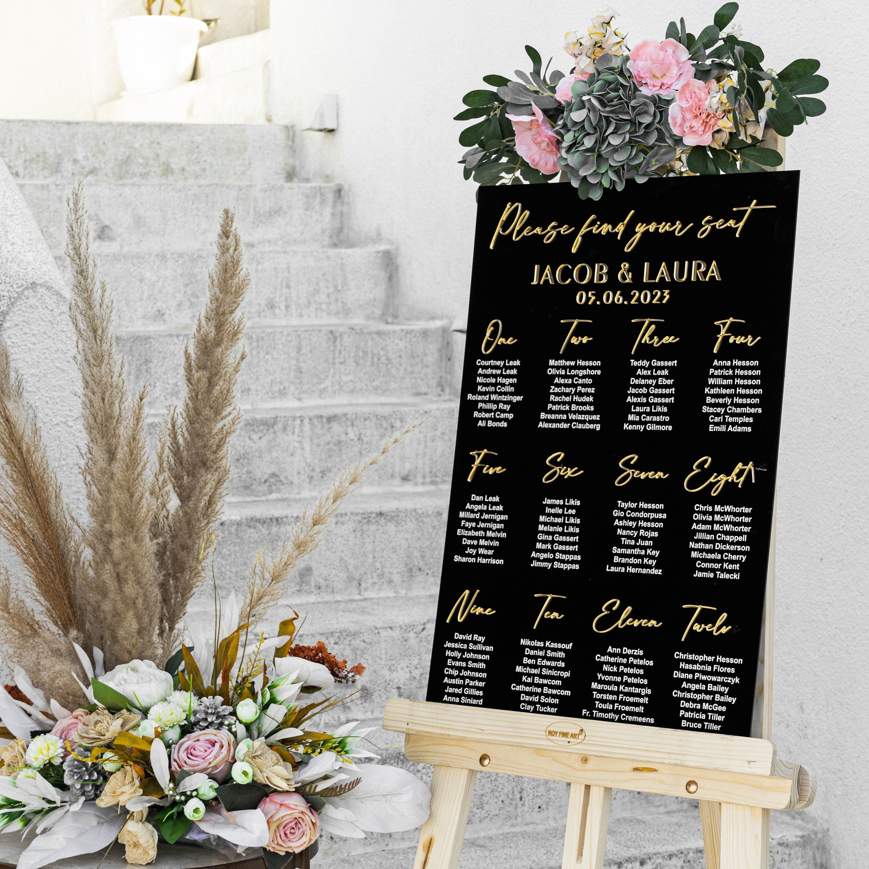 Black Acrylic Seating Chart, Wedding seating chart, wedding seating sign, Please Be Seated Wedding Sign, Wedding Guests Plan