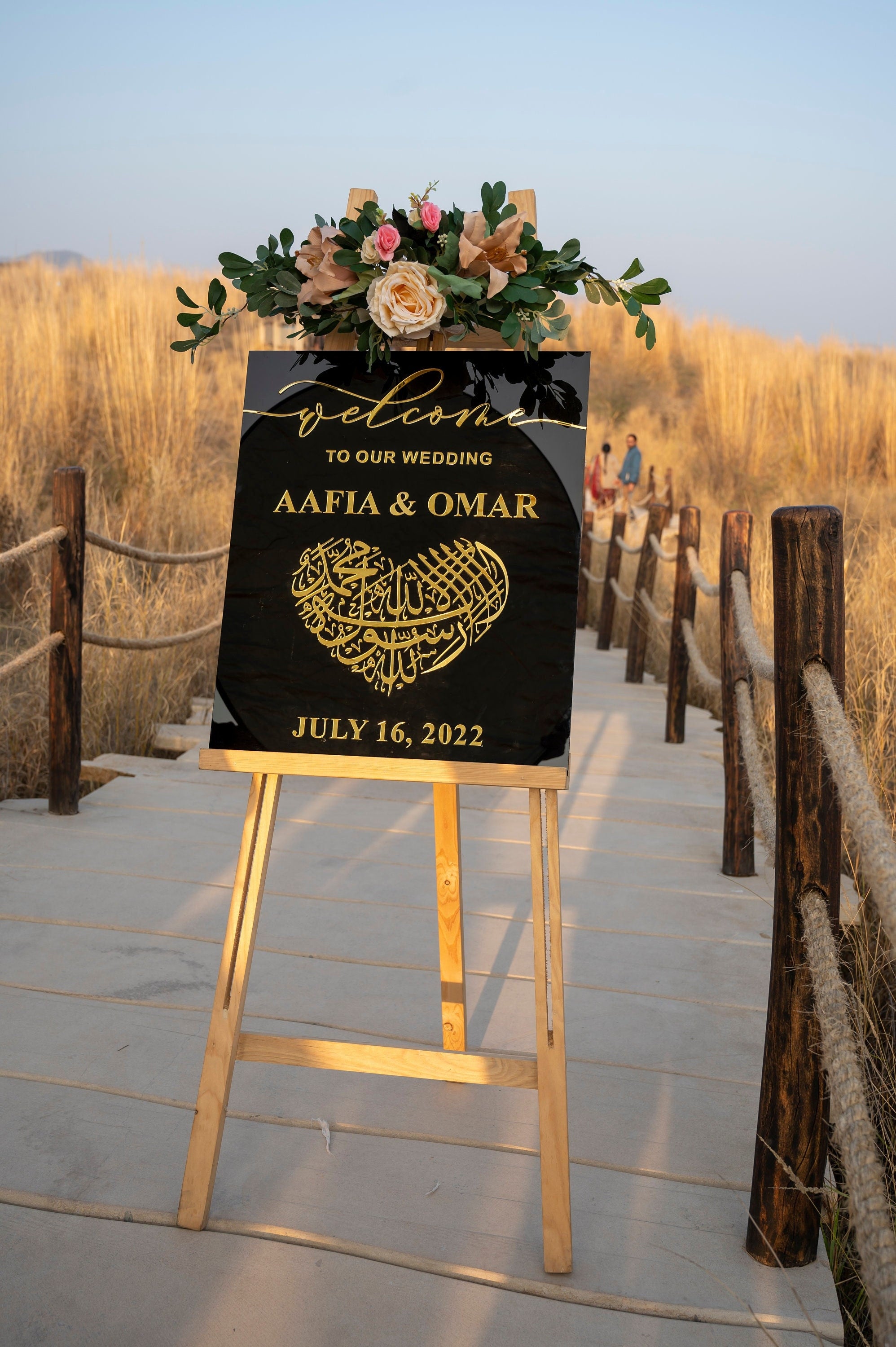 Acrylic Wedding Welcome Sign, Personalized Arabic Calligraphy, Nikkah Sign, Engagement Sign, 3D Acrylic, Islamic Wedding Sign, Islamic Art