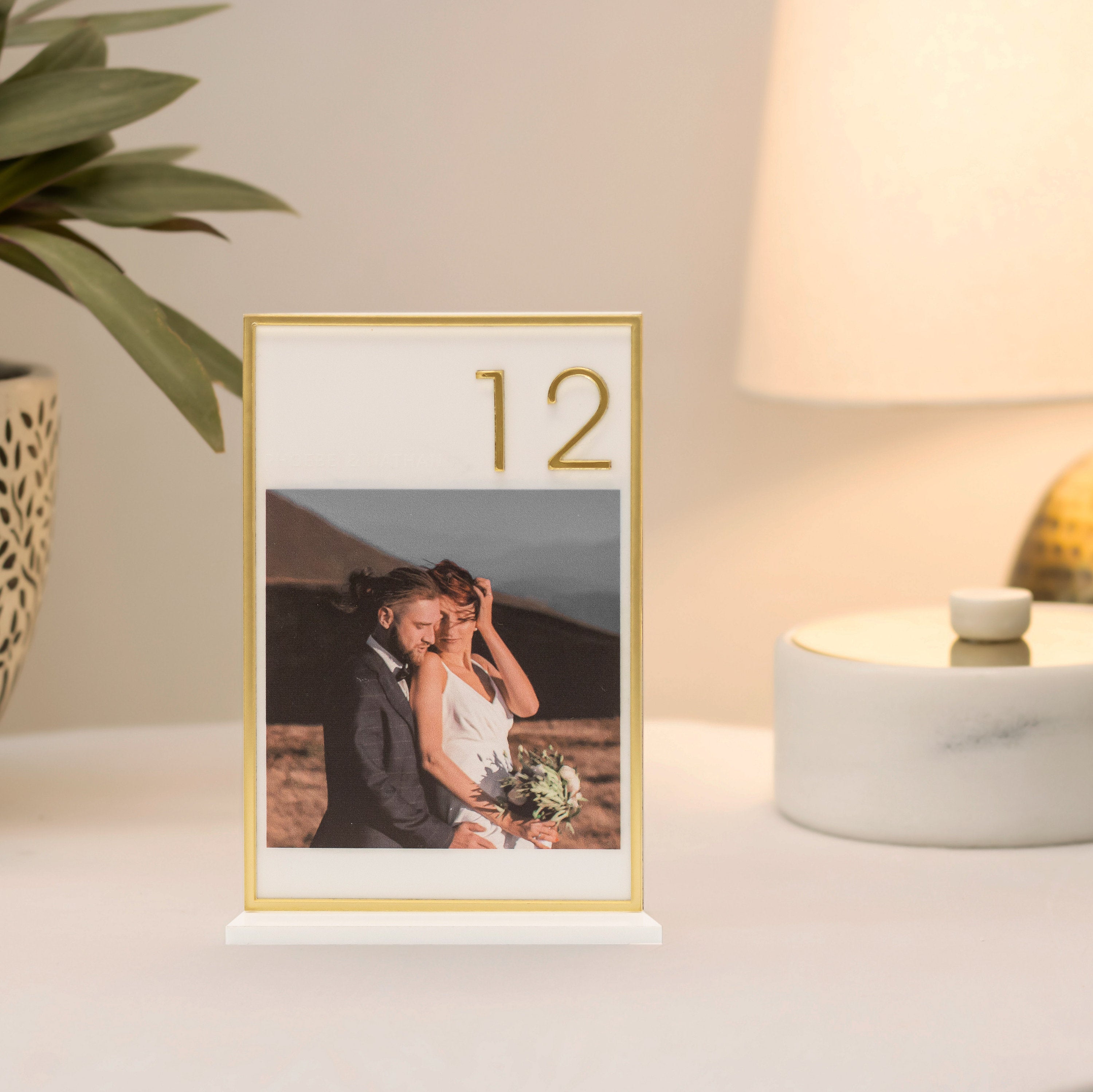 Acrylic Table Numbers |Photo Table Numbers , Wedding Photo Table Numbers, Gold Table Numbers, Modern Wedding Table Numbers