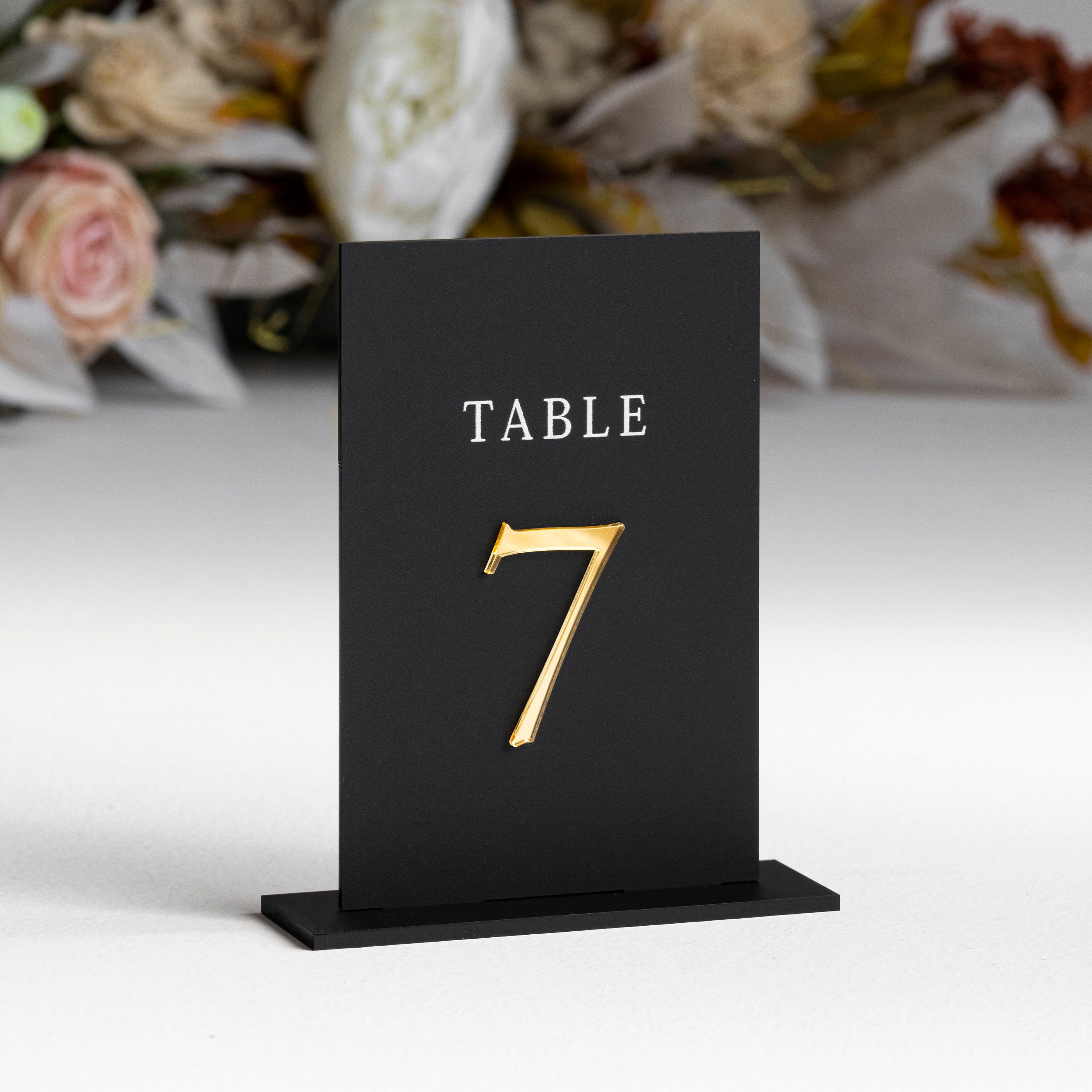 Matt Black Acrylic Table Numbers - Wedding Table Decor - Wedding Signage - Table Signs - Table Numbers - Wedding Stationery - Reception Sign