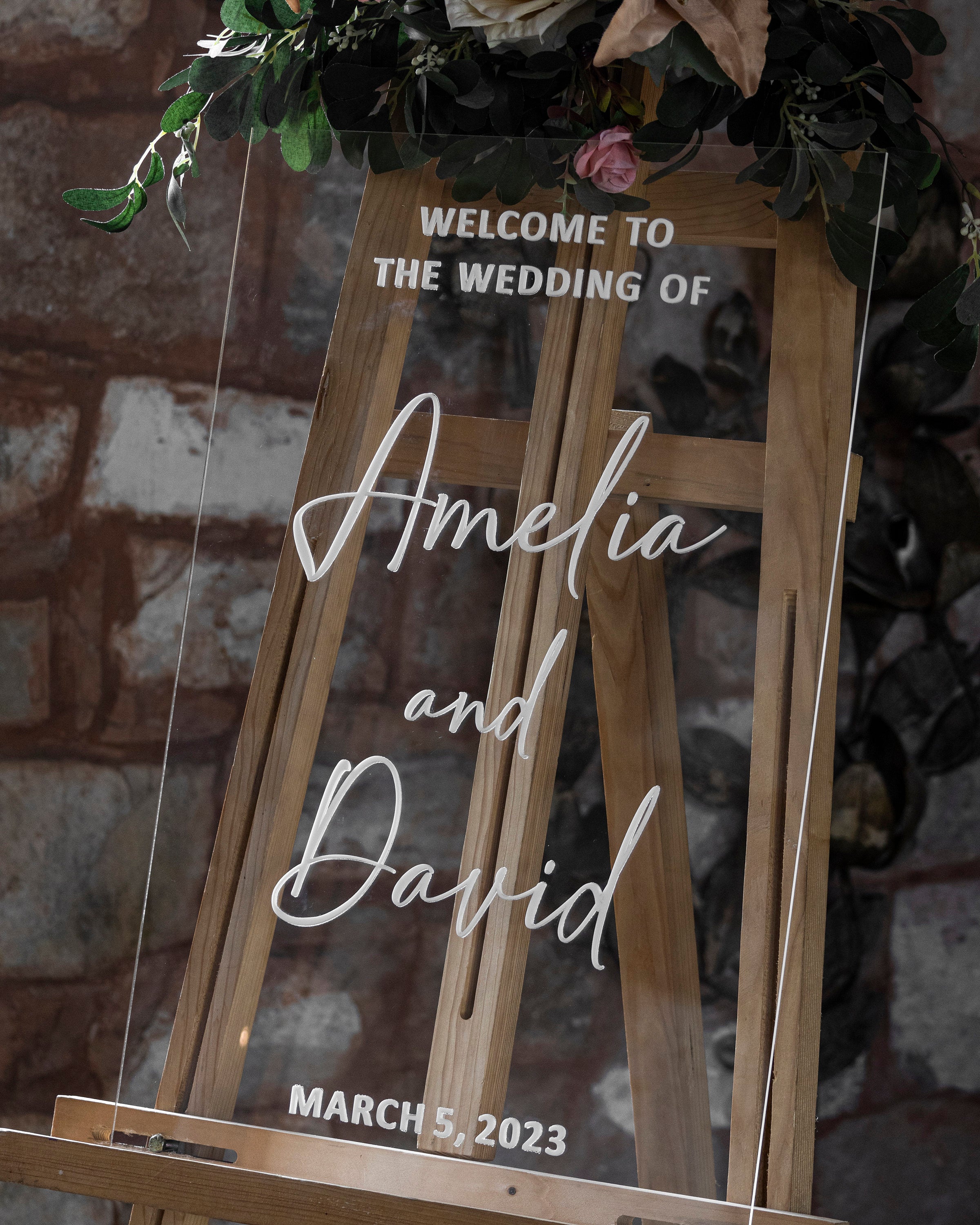Wedding Welcome Sign | Clear Acrylic Welcome Sign | Custom Welcome Sign | Acrylic Wedding Decor | Lucite Wedding Sign | Modern Wedding Sign