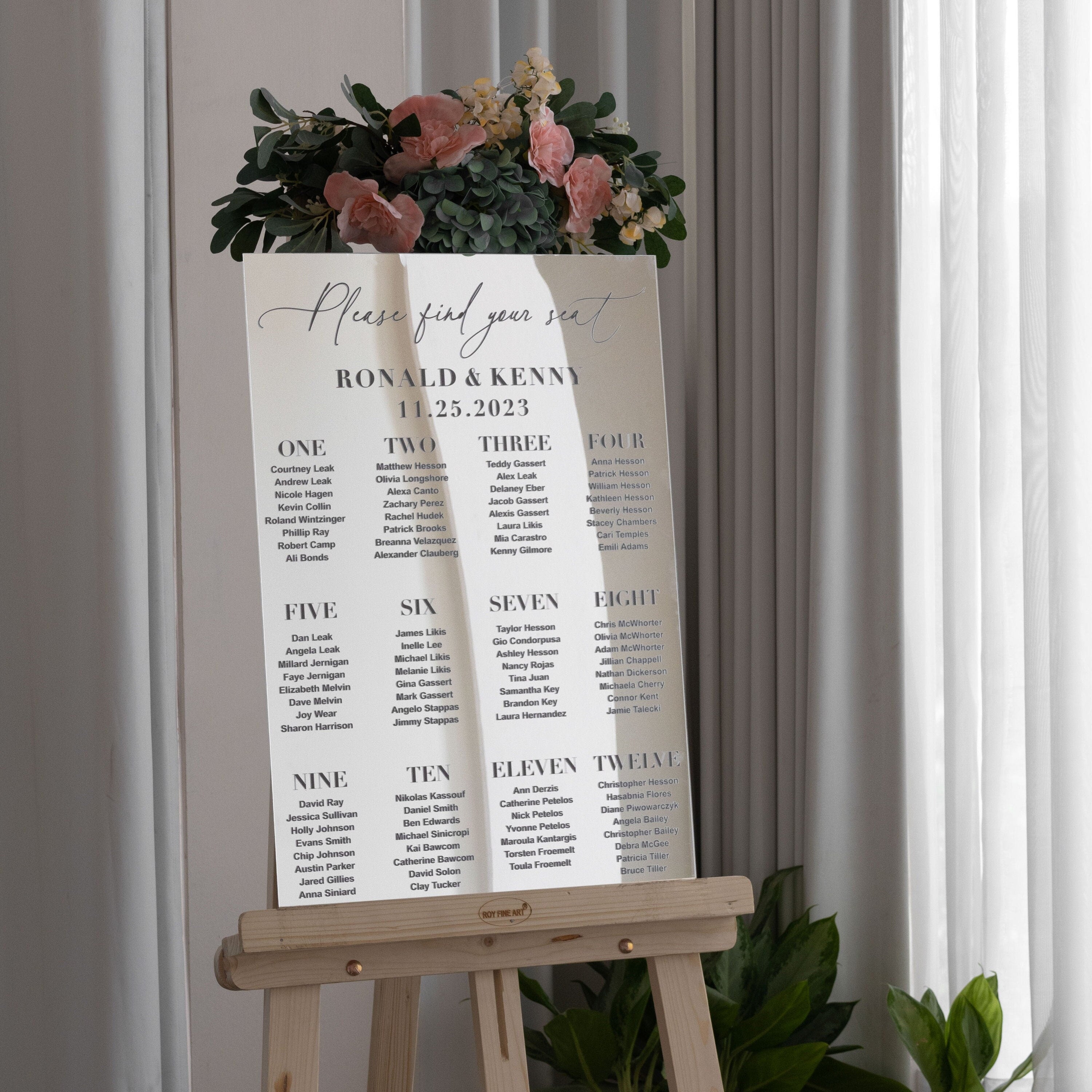 Mirror Silver Acrylic Seating Chart, Wedding seating chart, wedding seating sign, Please Be Seated Wedding Sign, Wedding Guests Plan