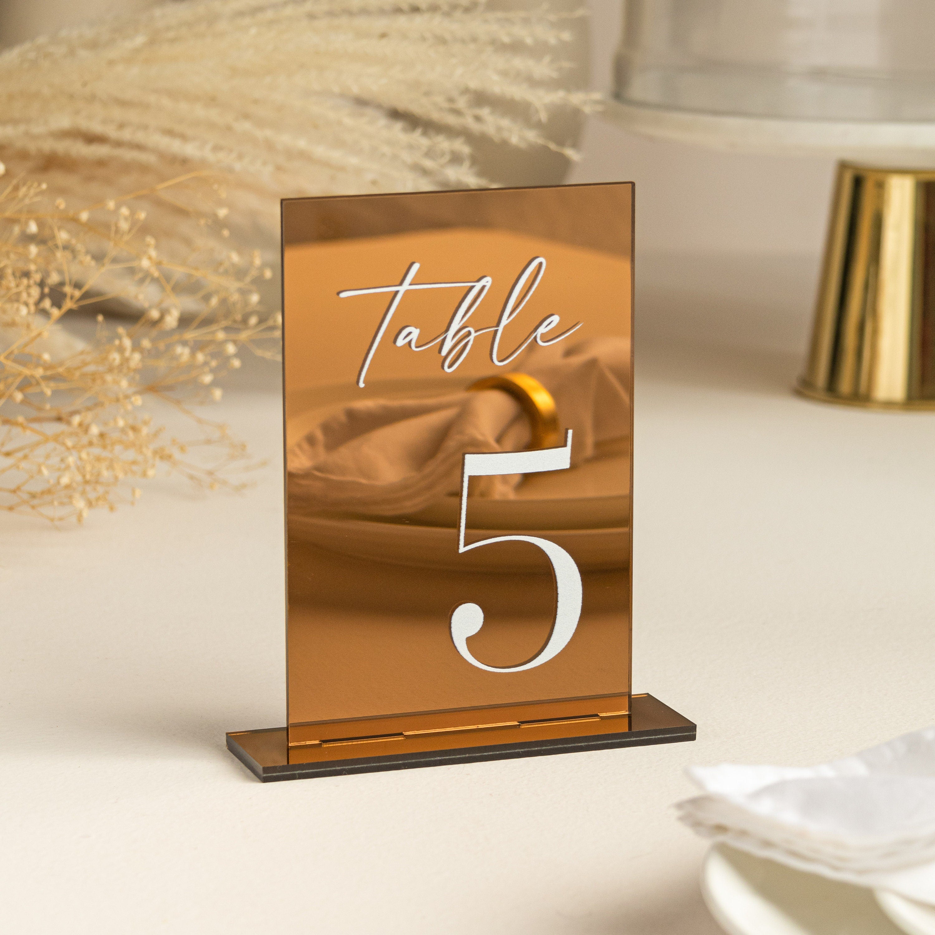 Mirror Gold Acrylic Table Numbers | Wedding Table Numbers | Acrylic Table Numbers | Table Numbers Wedding Decoration | Wedding Table Decor