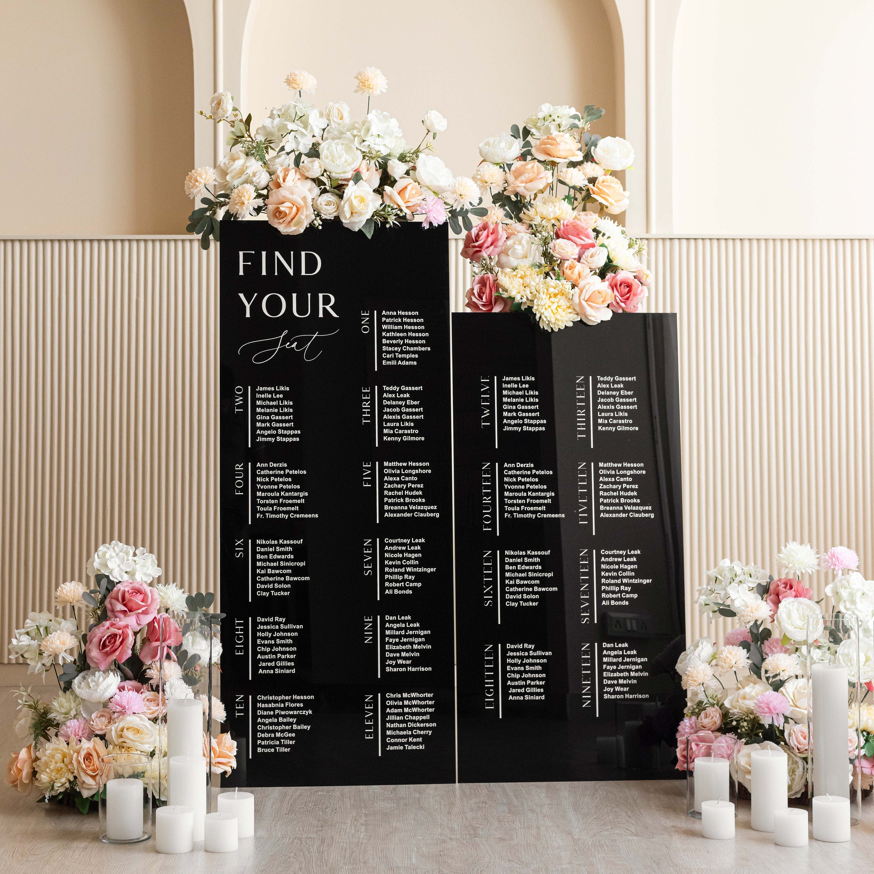 Wedding Bundle - Set of 3 Wedding Signs - Seating Chart Sign - Wedding Welcome Sign - Reception Signage - Black Acrylic Wedding Signage