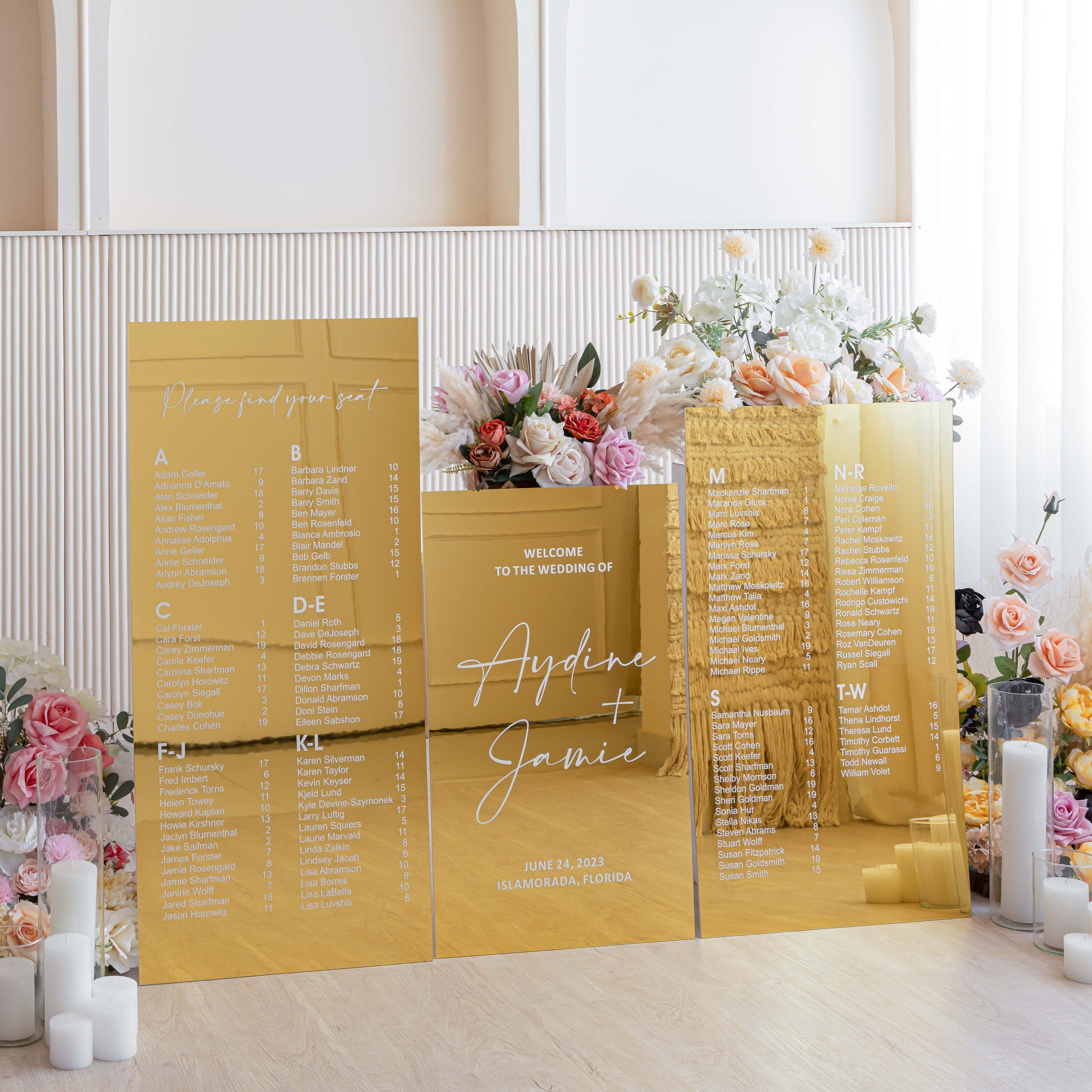 Wedding Signs Bundle - Seating Chart - Reception Welcome Sign - Acrylic Wedding Sign - Wedding Seating chart - Gold Acrylic Wedding Signage