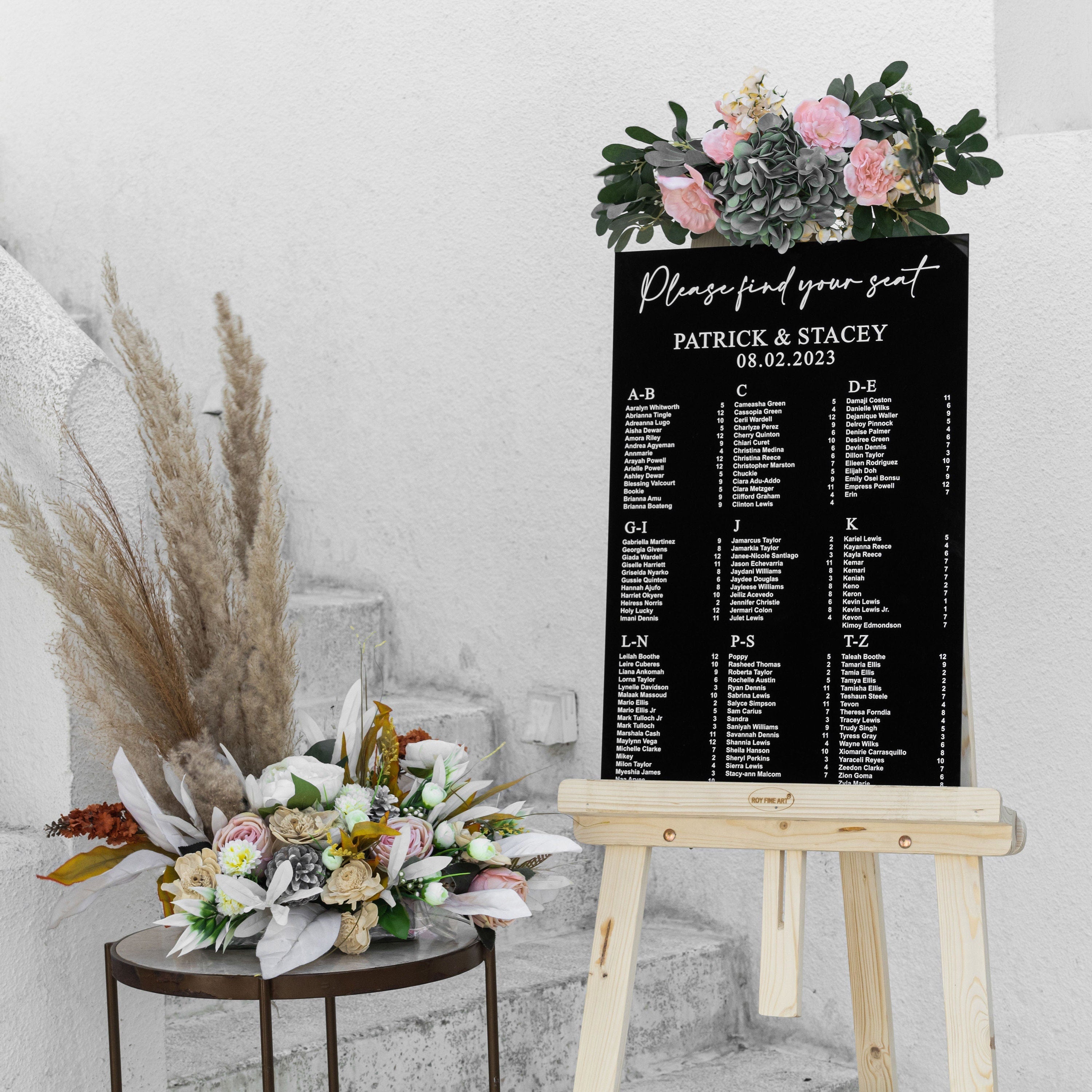 Black Acrylic Seating Chart, Wedding seating chart, wedding seating sign, Please Be Seated Wedding Sign, Wedding Guests Plan