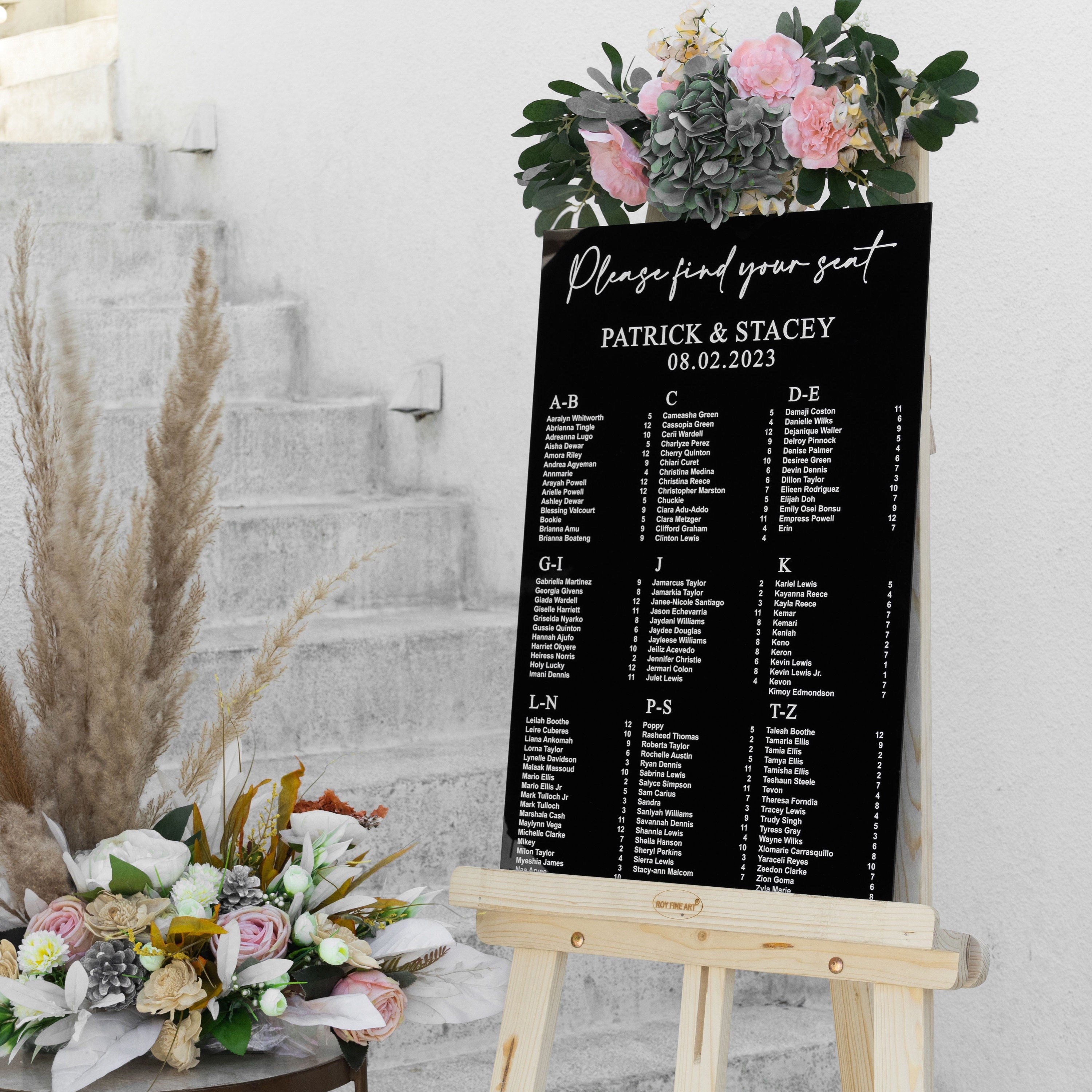 Black Acrylic Seating Chart, Wedding seating chart, wedding seating sign, Please Be Seated Wedding Sign, Wedding Guests Plan