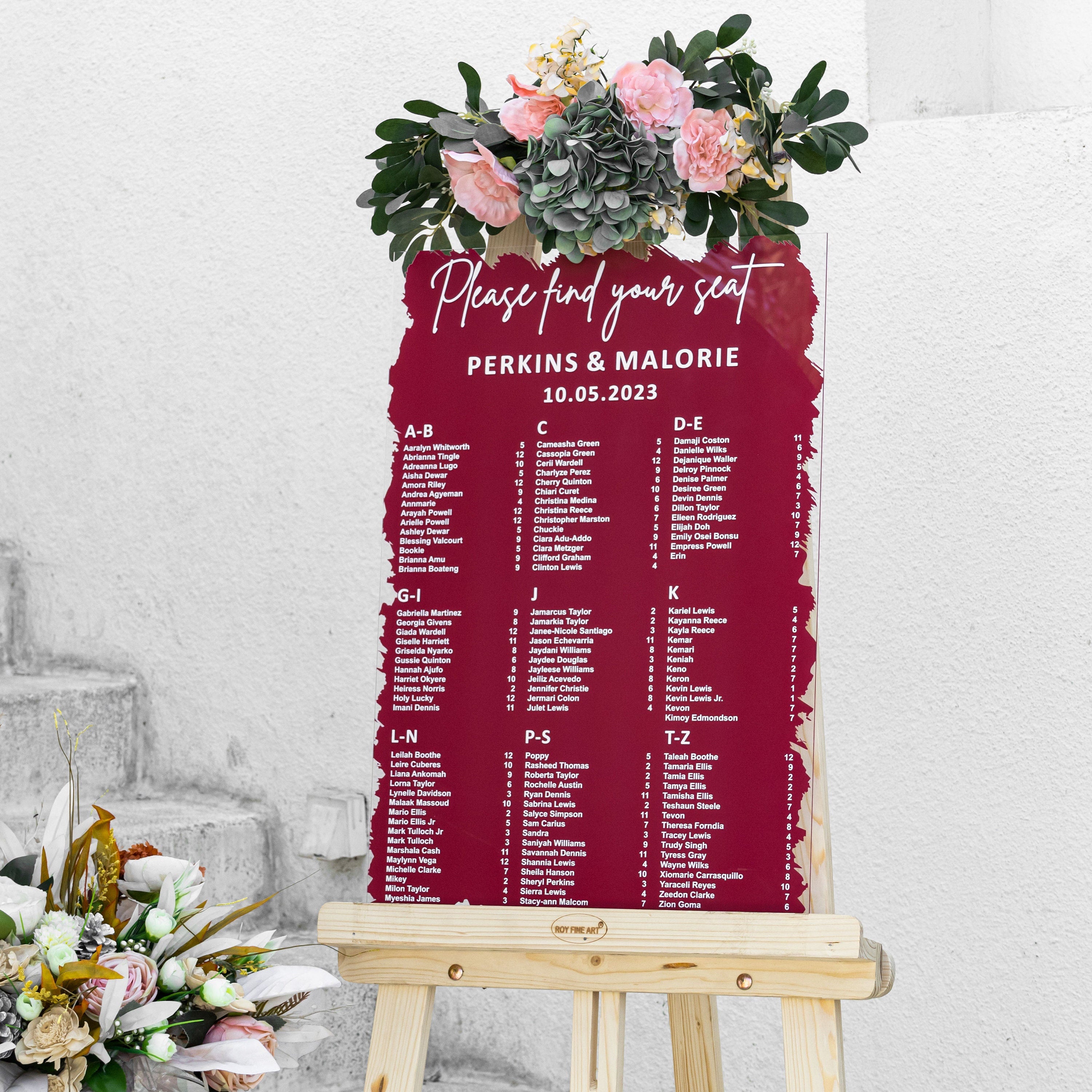 Painted back Seating Chart, Wedding seating chart, wedding seating sign, Acrylic wedding sign, Custom wedding signs, Wedding decorations